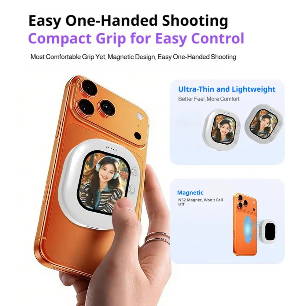 Mini Magnetic Wireless Selfie Monitor Screen For Phone Rear
