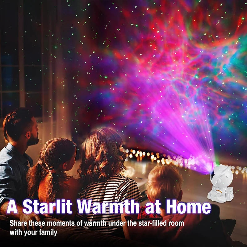 Astronaut Galaxy Projector Night Light White Holding Star
