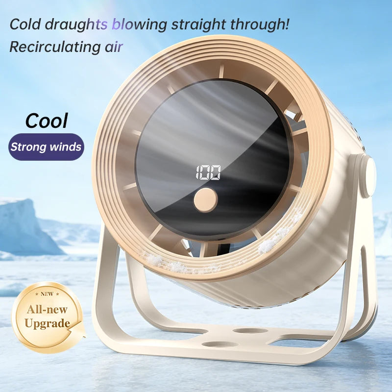 Wireless Mini Desk Fan USB Rechargeable 100 Speed Stepless 360° Rot Quiet Cooler Wall Mount For Home Office Dorm Bedroom Kitchen