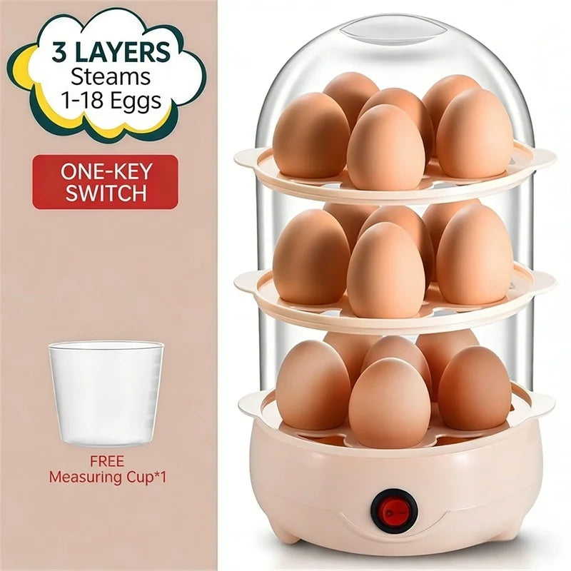 Multifunctional Egg Boiler Electric Egg Steamer Cooking Breakfast Machine Multi-Layers Egg Cooker Mini Steamer Poacher Kitchen