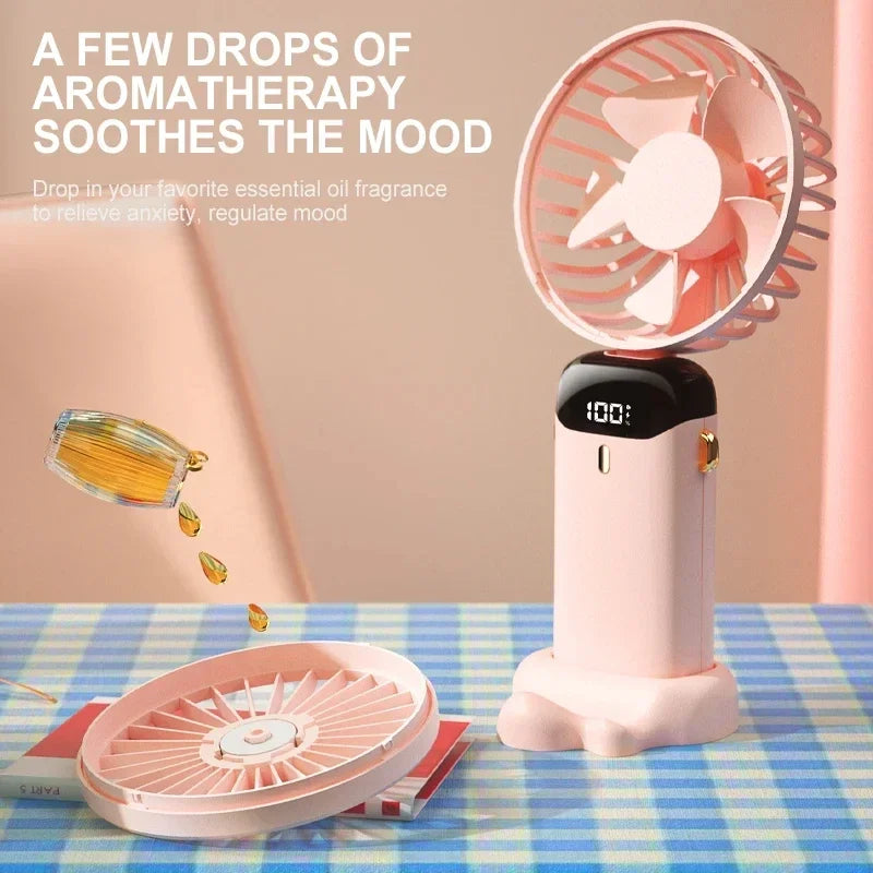 Foldable Hand & Neck Fan With Phone Stand