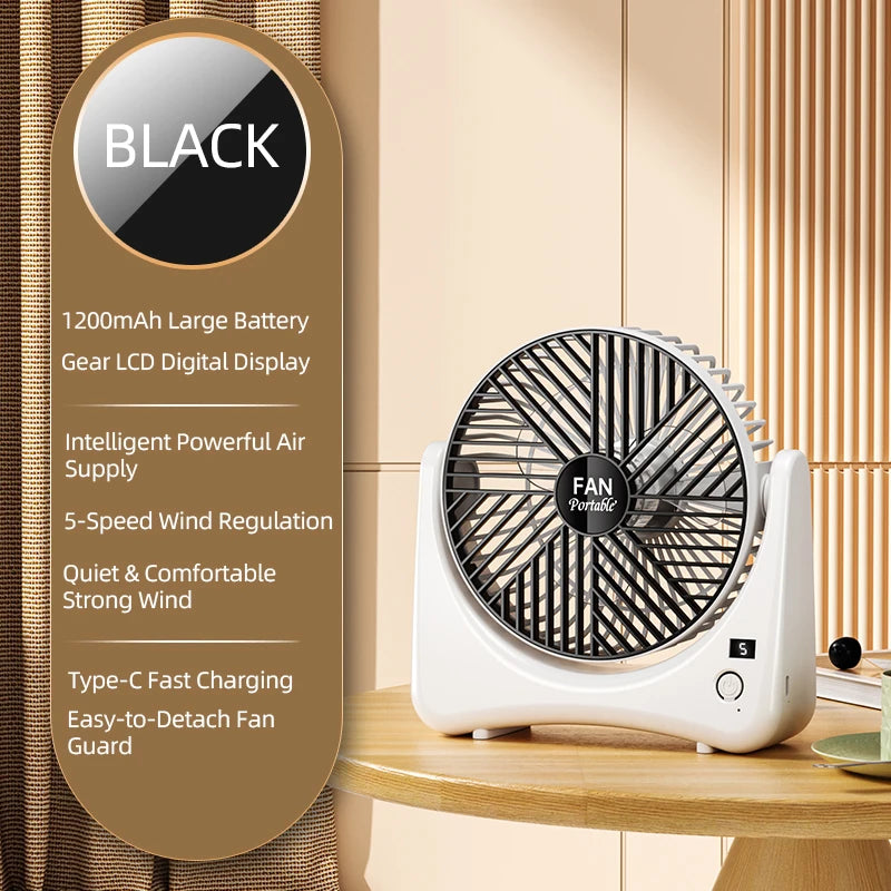360 Rechargable Quiet Desk Fan