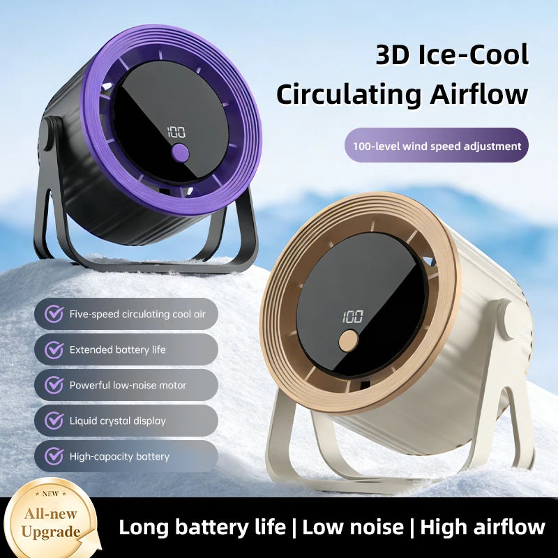 360 Rechargable Quiet Desk Fan