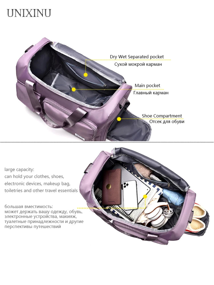 Large Capacity Weekender and Gym Bags for Women